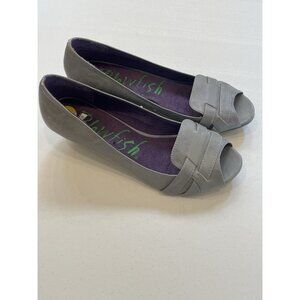 Blowfish Womens Slip On Peep Toe Wedges in Classic Grey Size 9 Pumps Dress Shoes